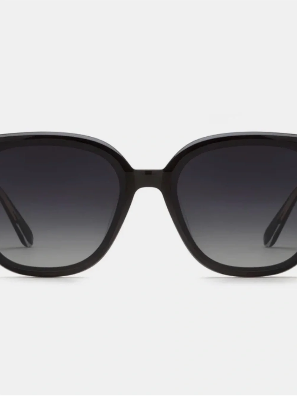 KREWE Dede Nylon Oversized Black Frame Sunglasses with Gradient Smoke Lenses